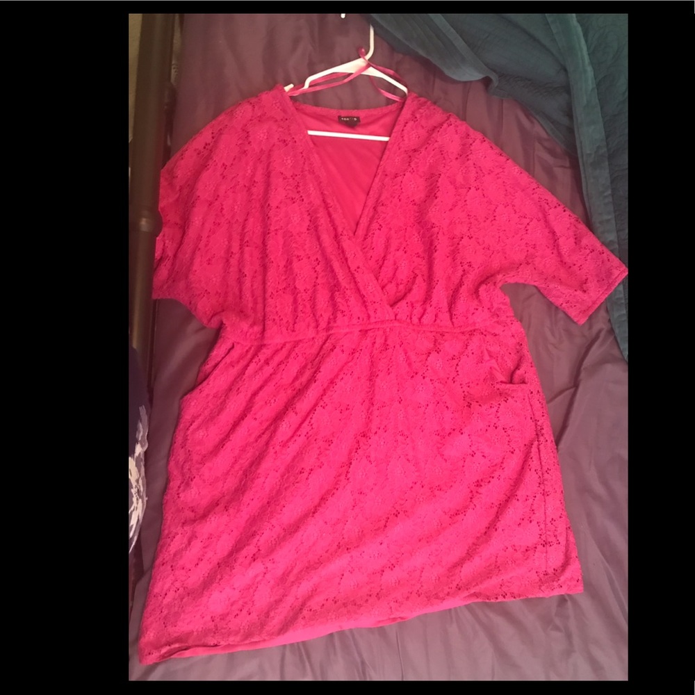 TORRID Pink Lace Dress WITH POCKETS!!